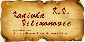 Kadivka Vilimonović vizit kartica